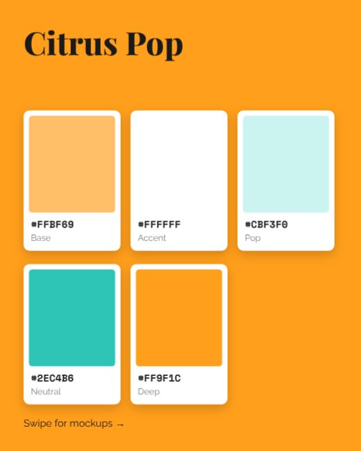 Citrus Pop Colour Palette Post template