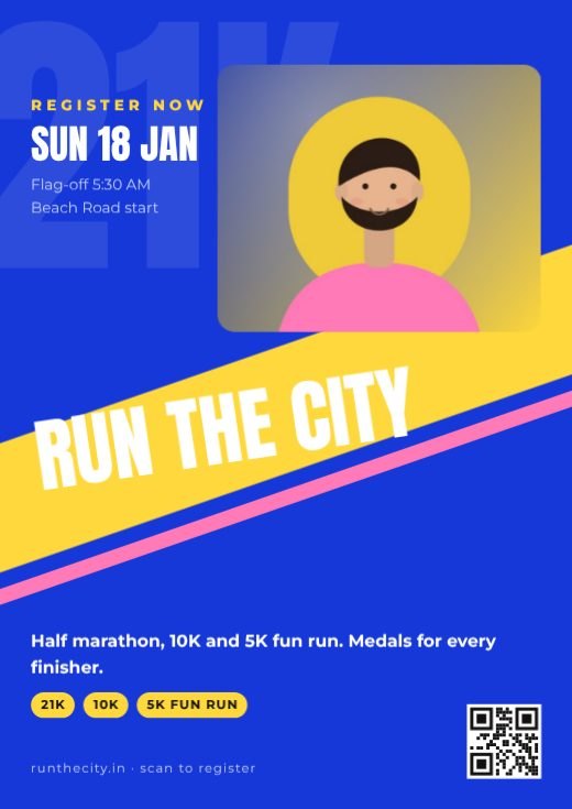 City Marathon Poster template