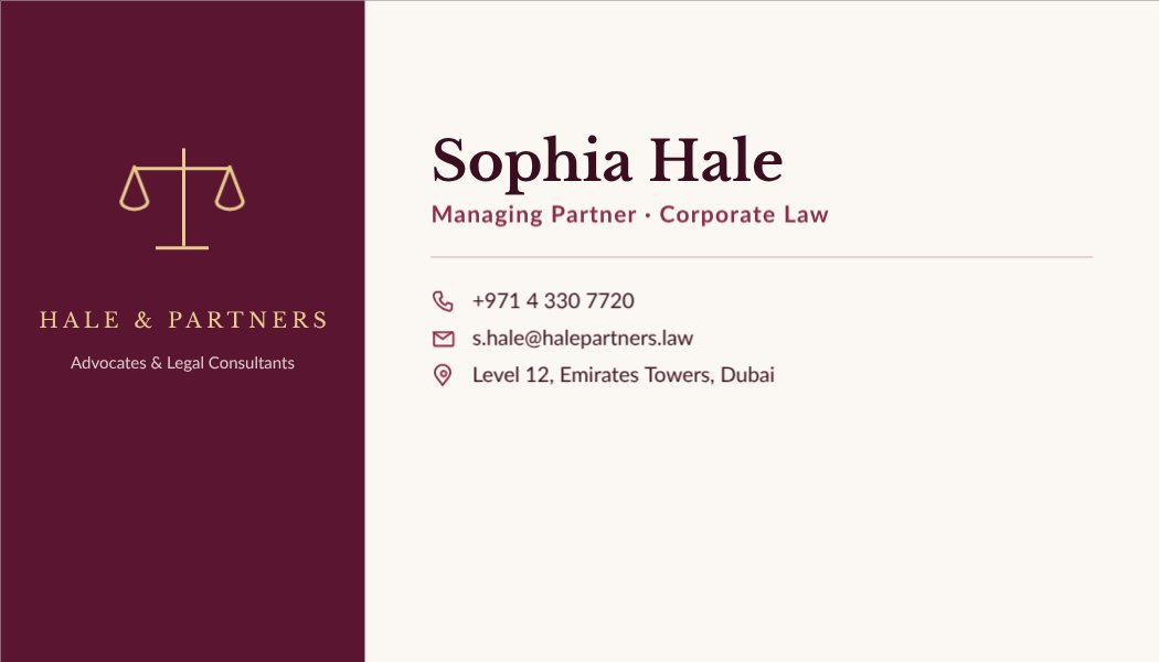 Classic Counsel Card — editable business template