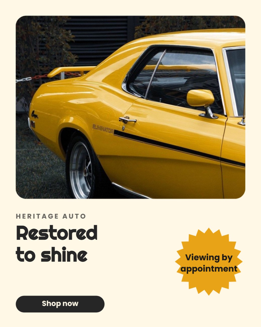 Classic Coupe Product Ad — editable marketing template