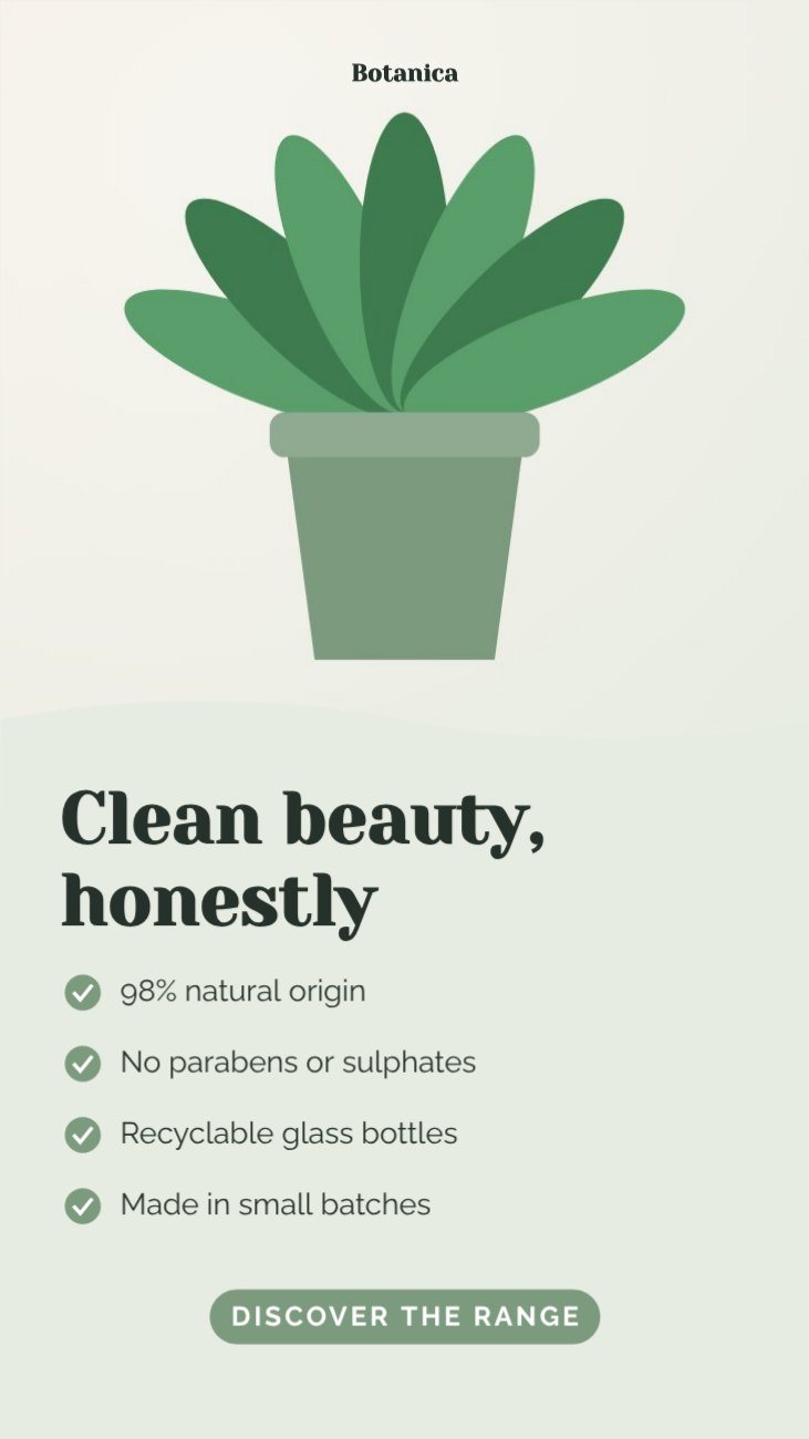 Clean Beauty Ingredient Story — editable marketing template