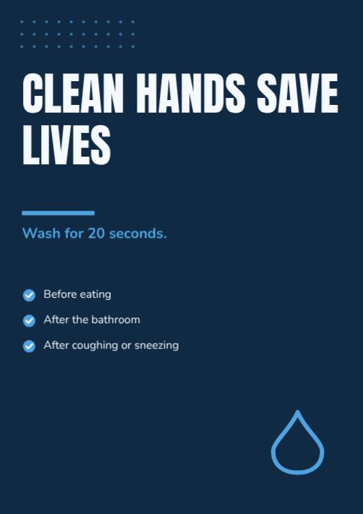 Clean Hands Save Lives Awareness Poster template
