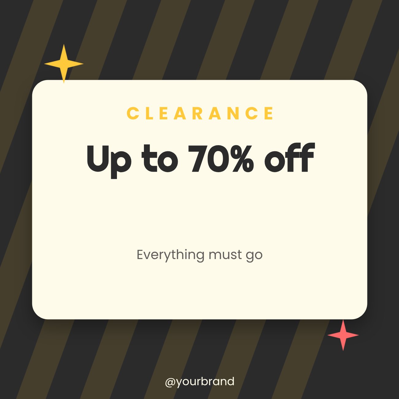 Clearance Promo Post — editable marketing template