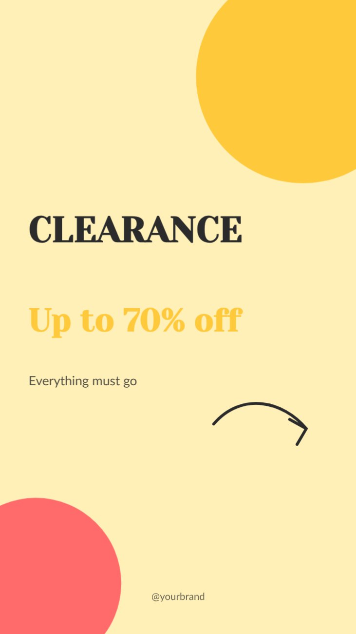 Clearance Promo Story — editable marketing template