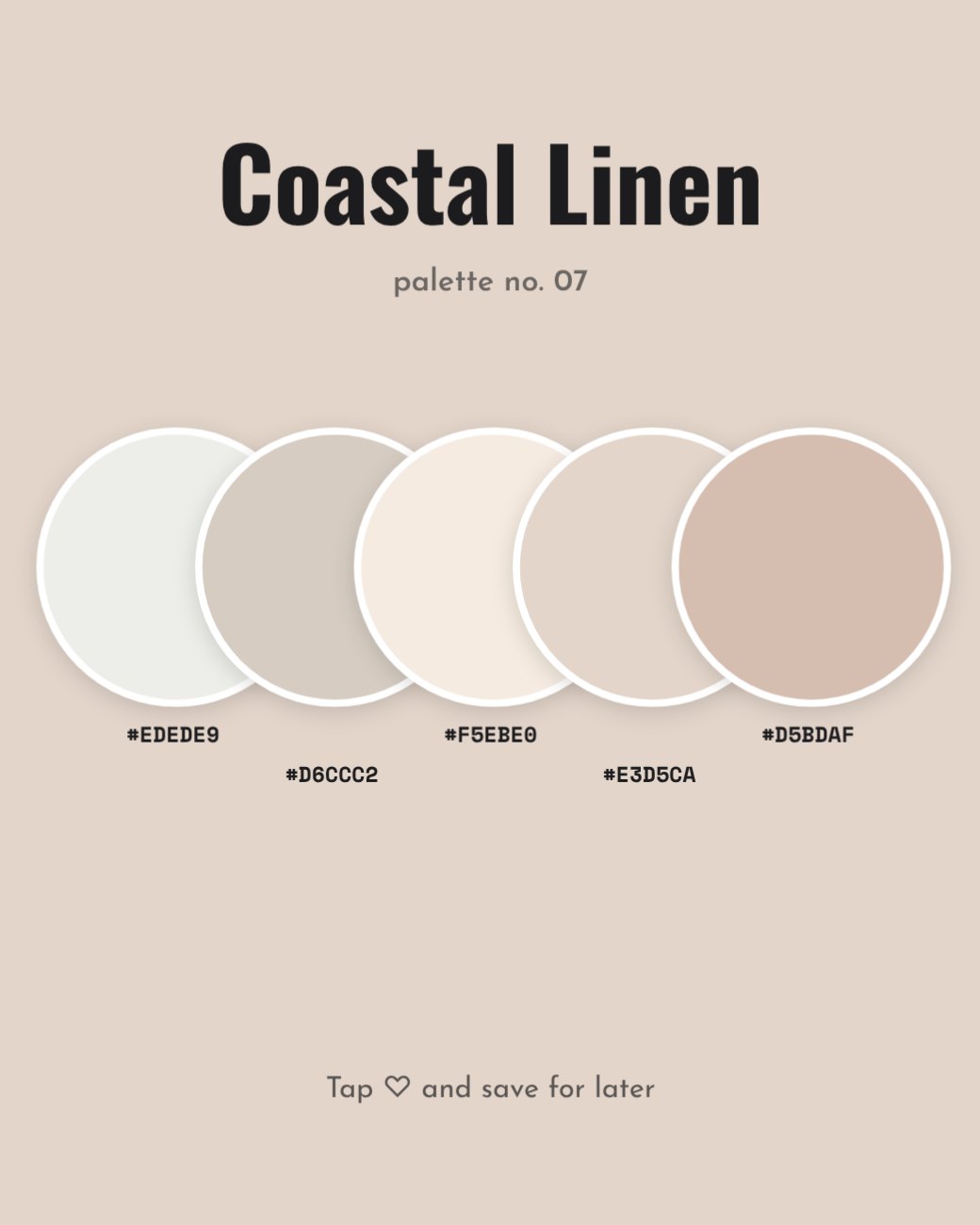 Coastal Linen Colour Palette Post — editable social media template