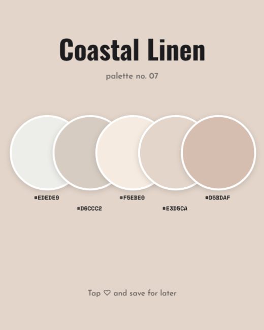 Coastal Linen Colour Palette Post template