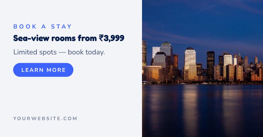 Cobalt Book a Stay Facebook Post — editable social media template
