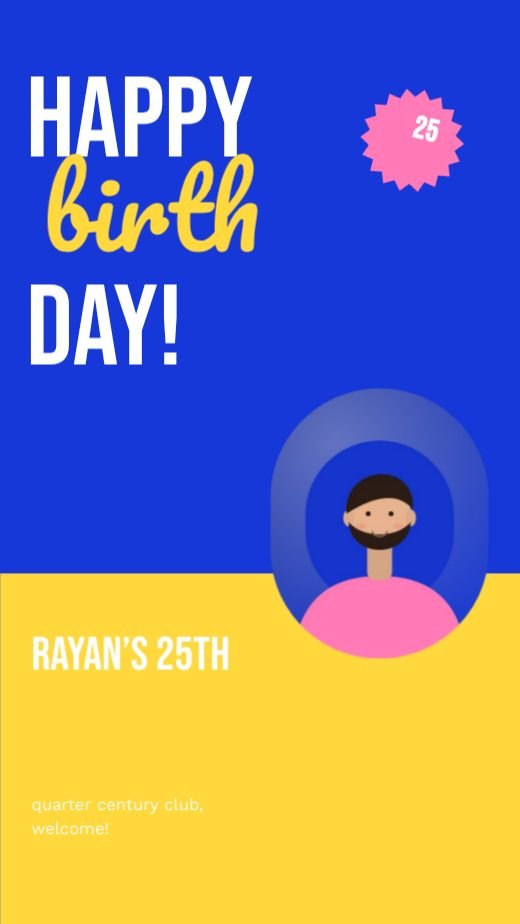 Cobalt Expressive Birthday Story template