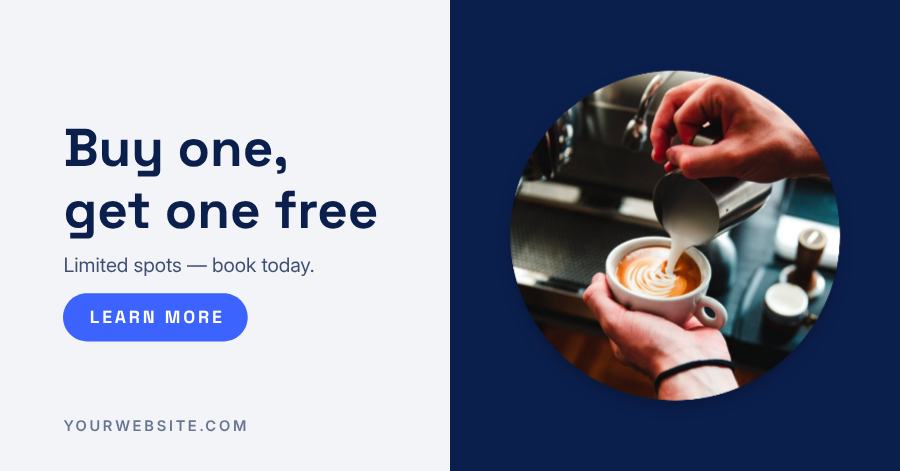 Cobalt Fresh Coffee Facebook Post — editable social media template