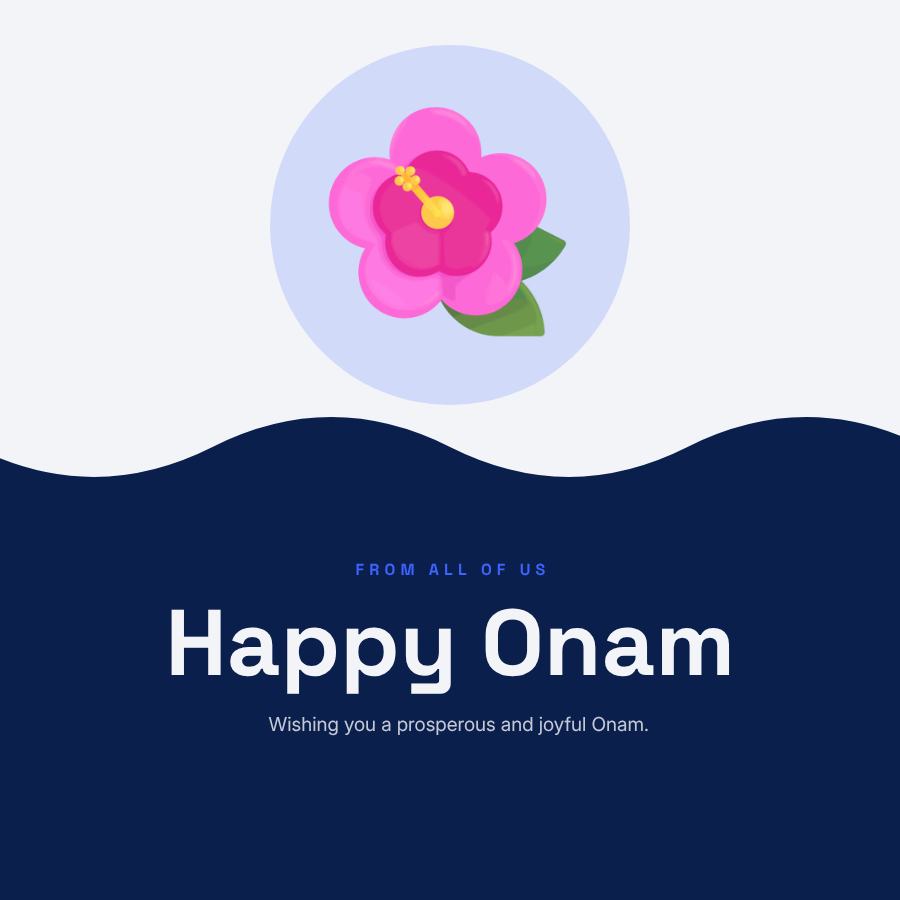 Cobalt Onam Business Wishes Post — editable festivals template