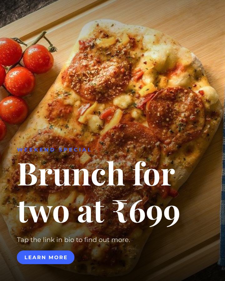 Cobalt Photo Brunch for two at ₹699 Announcement Post — editable social media template