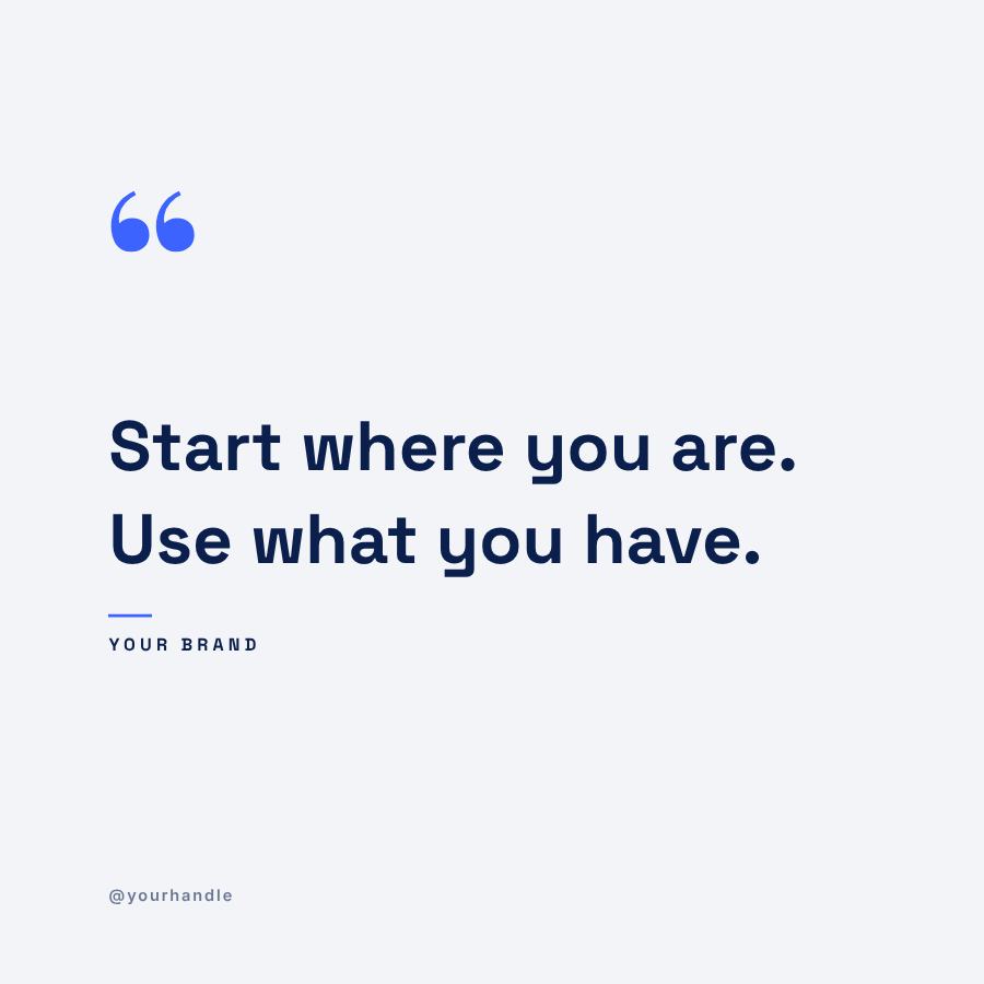 Cobalt Start where you Quote Post — editable social media template