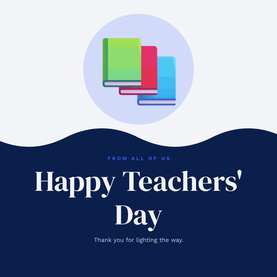 Cobalt Teachers' Day Business Wishes Post — editable festivals template