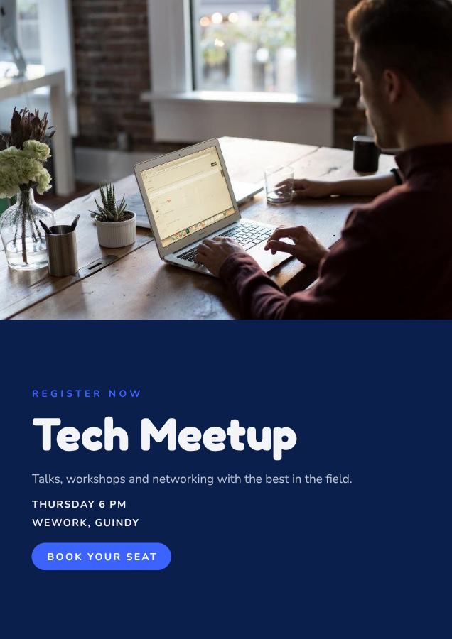 Cobalt Tech Meetup Flyer — editable events template