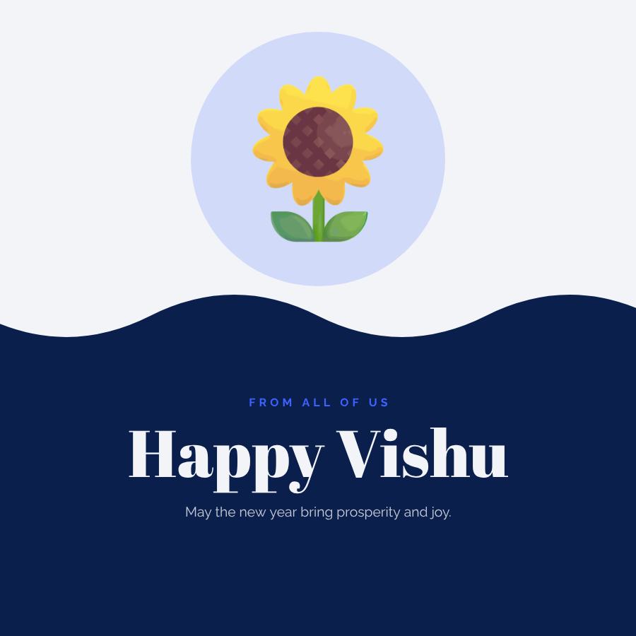 Cobalt Vishu Business Wishes Post — editable festivals template