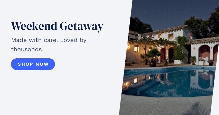 Cobalt Weekend Getaway Product Ad — editable marketing template