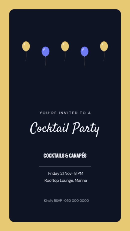 Cocktail Party Invitation Story template