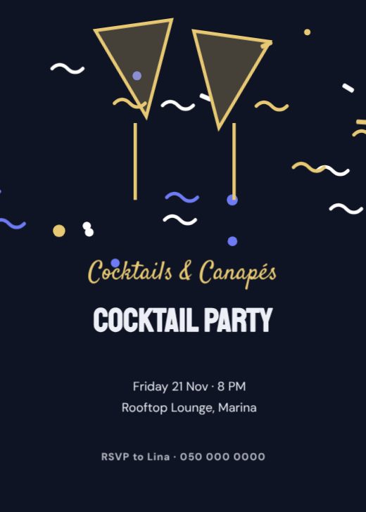 Cocktail Party Invitation template