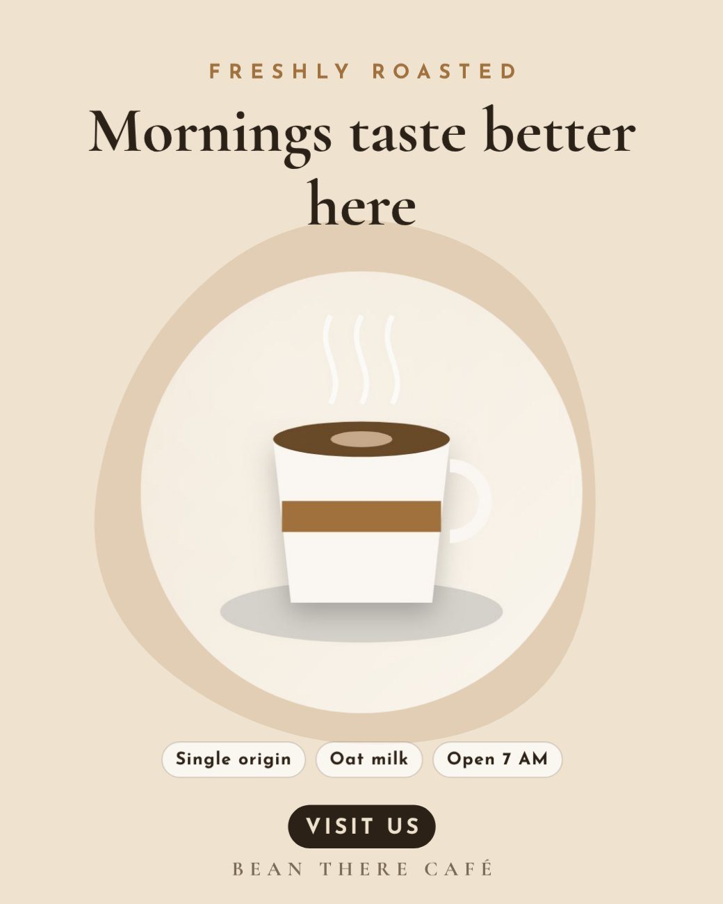 Coffee Morning Podium Ad — editable marketing template