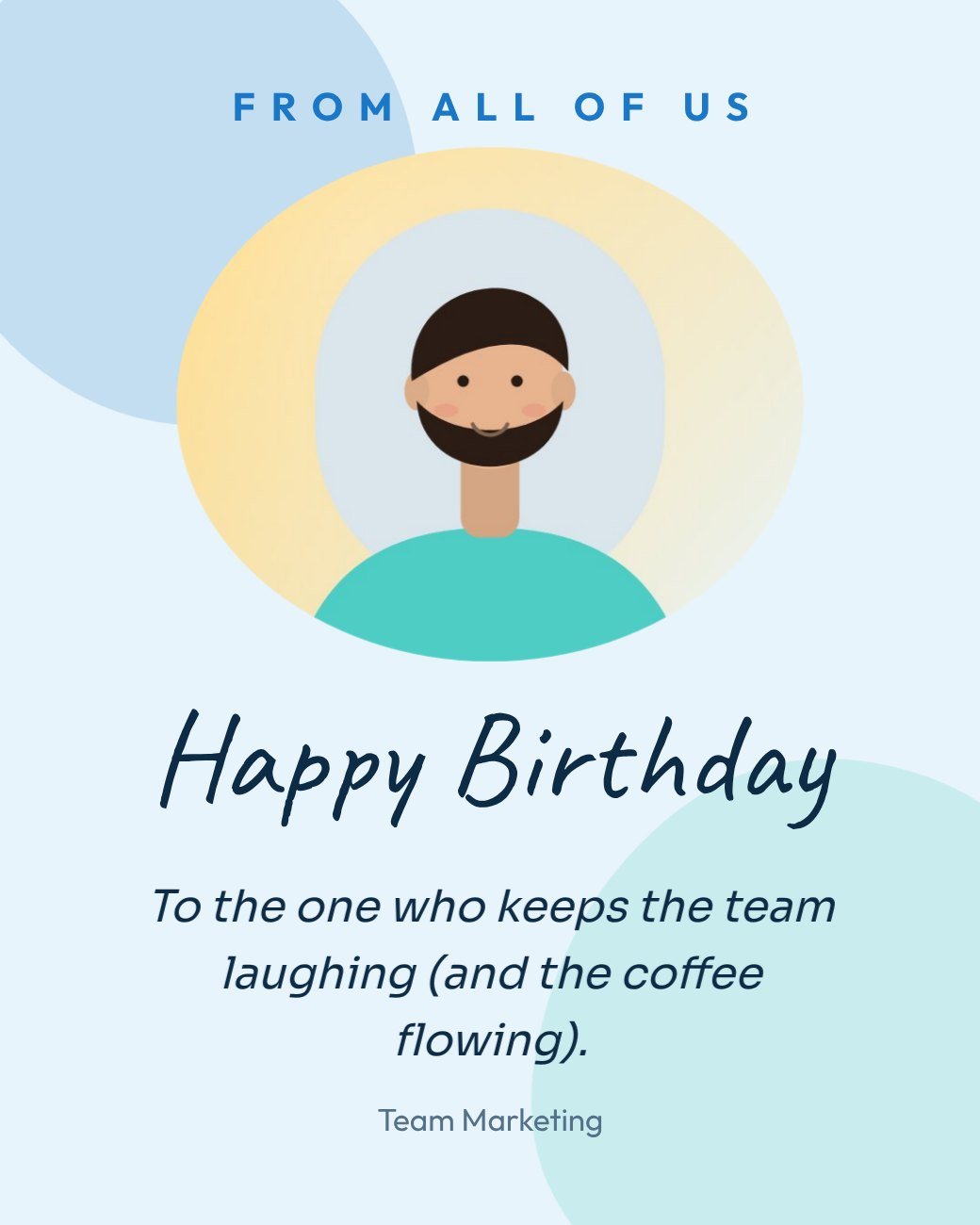 Colleague Wish Card Post — editable birthday template
