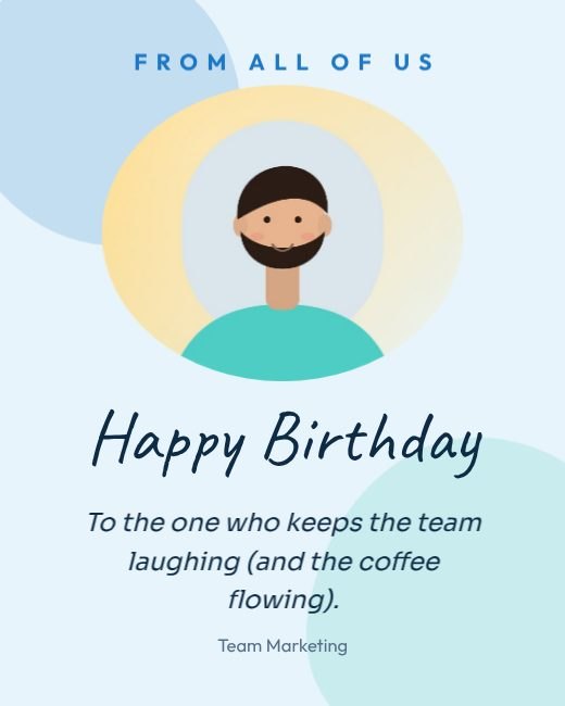 Colleague Wish Card Post template