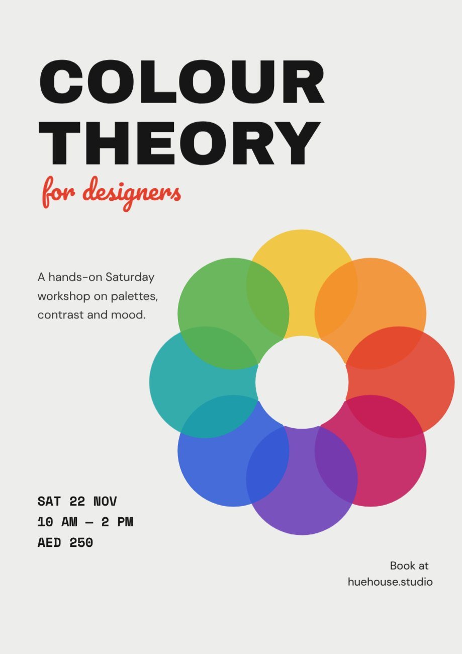 Colour Theory Workshop Poster — editable events template