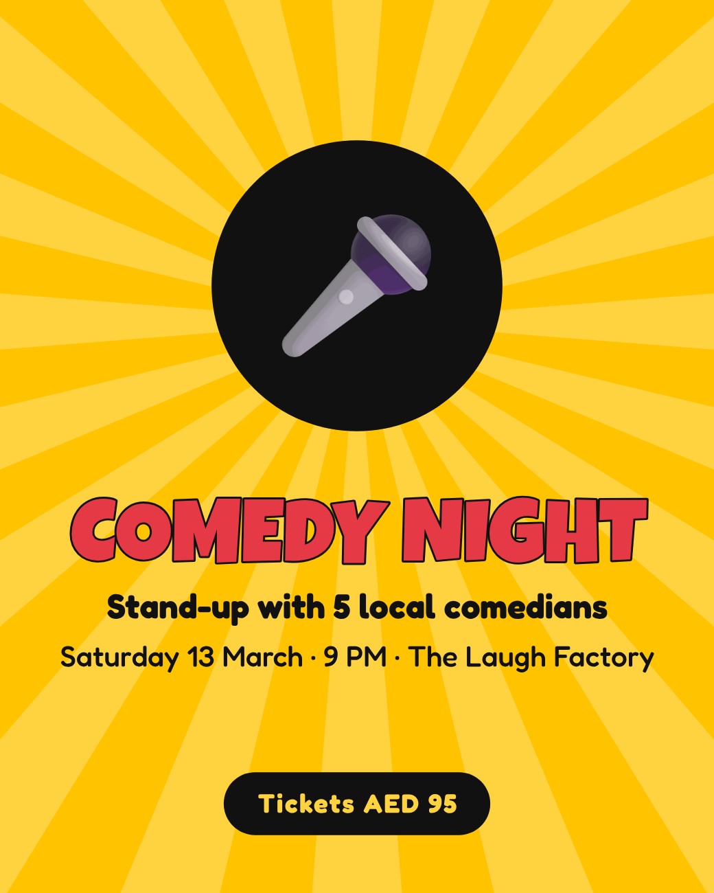 Comedy Night Poster — editable events template