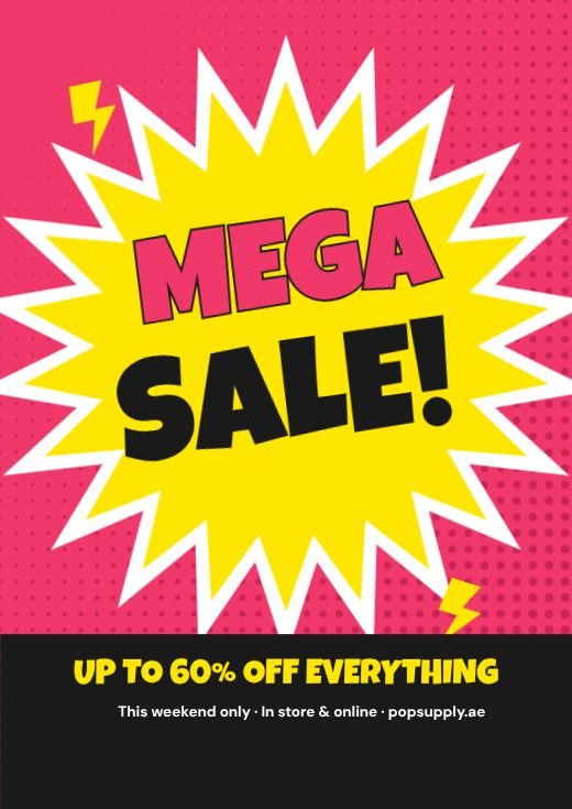 Comic Burst Mega Sale Poster template
