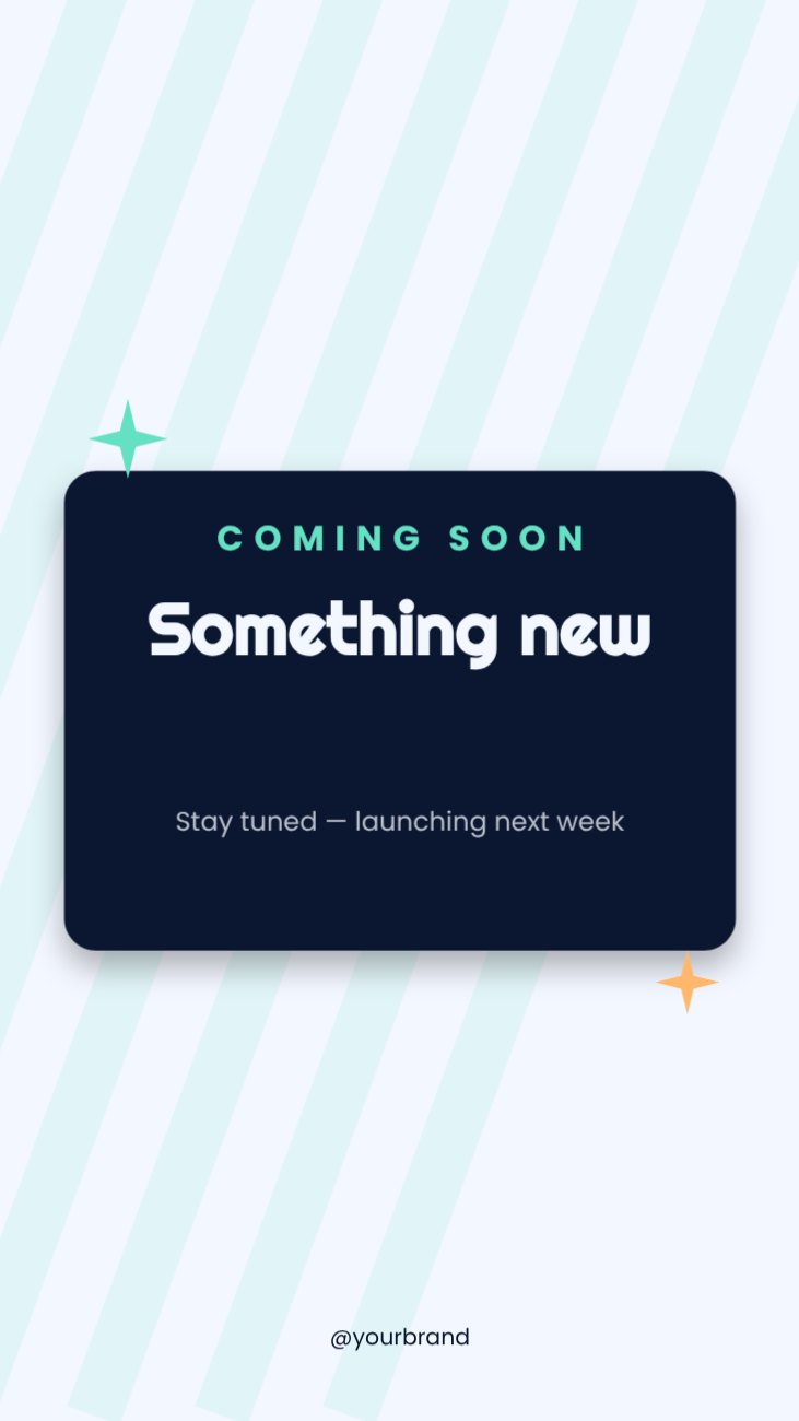 Coming soon Promo Story — editable marketing template