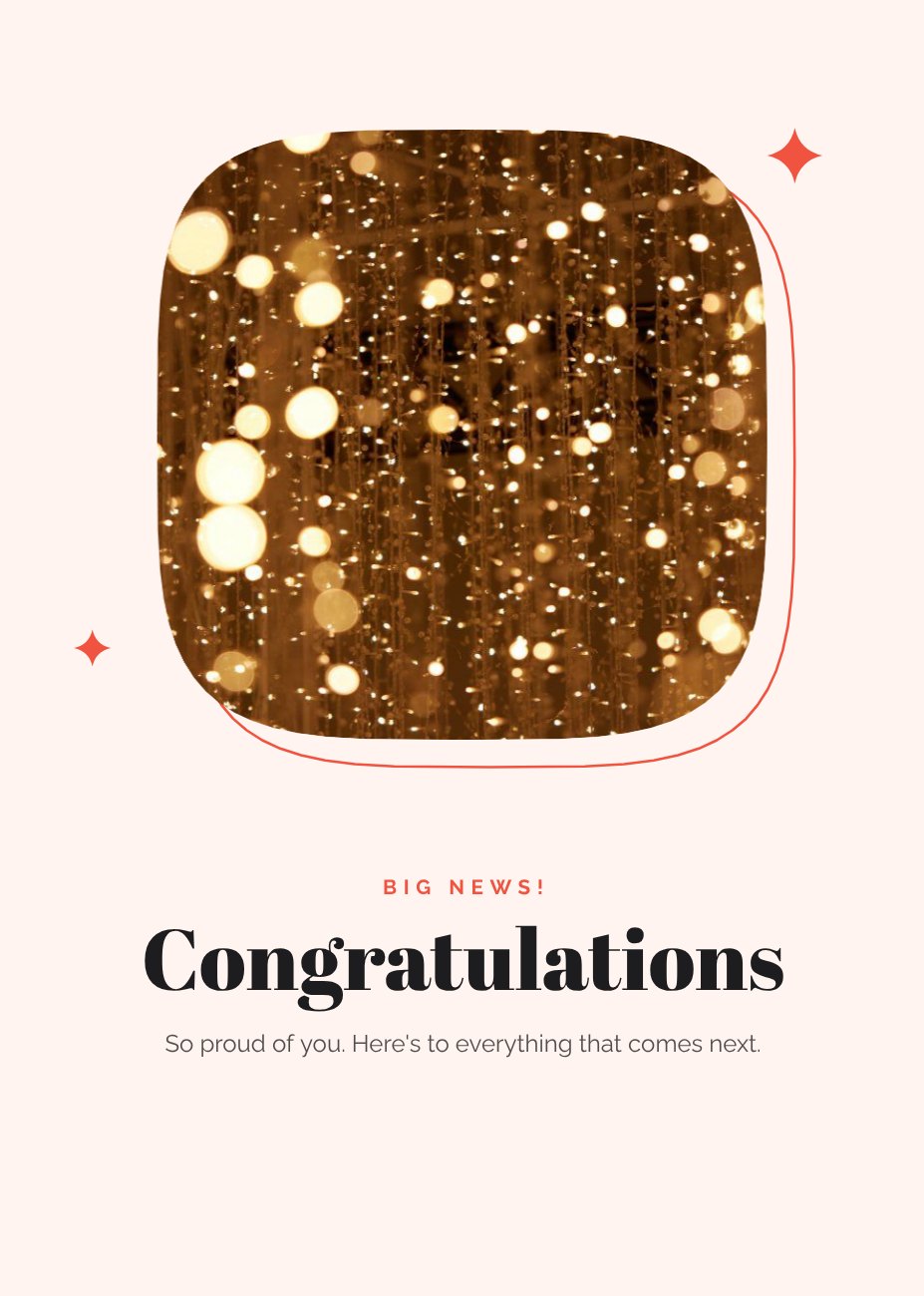 Confetti Congratulations Card — editable cards template