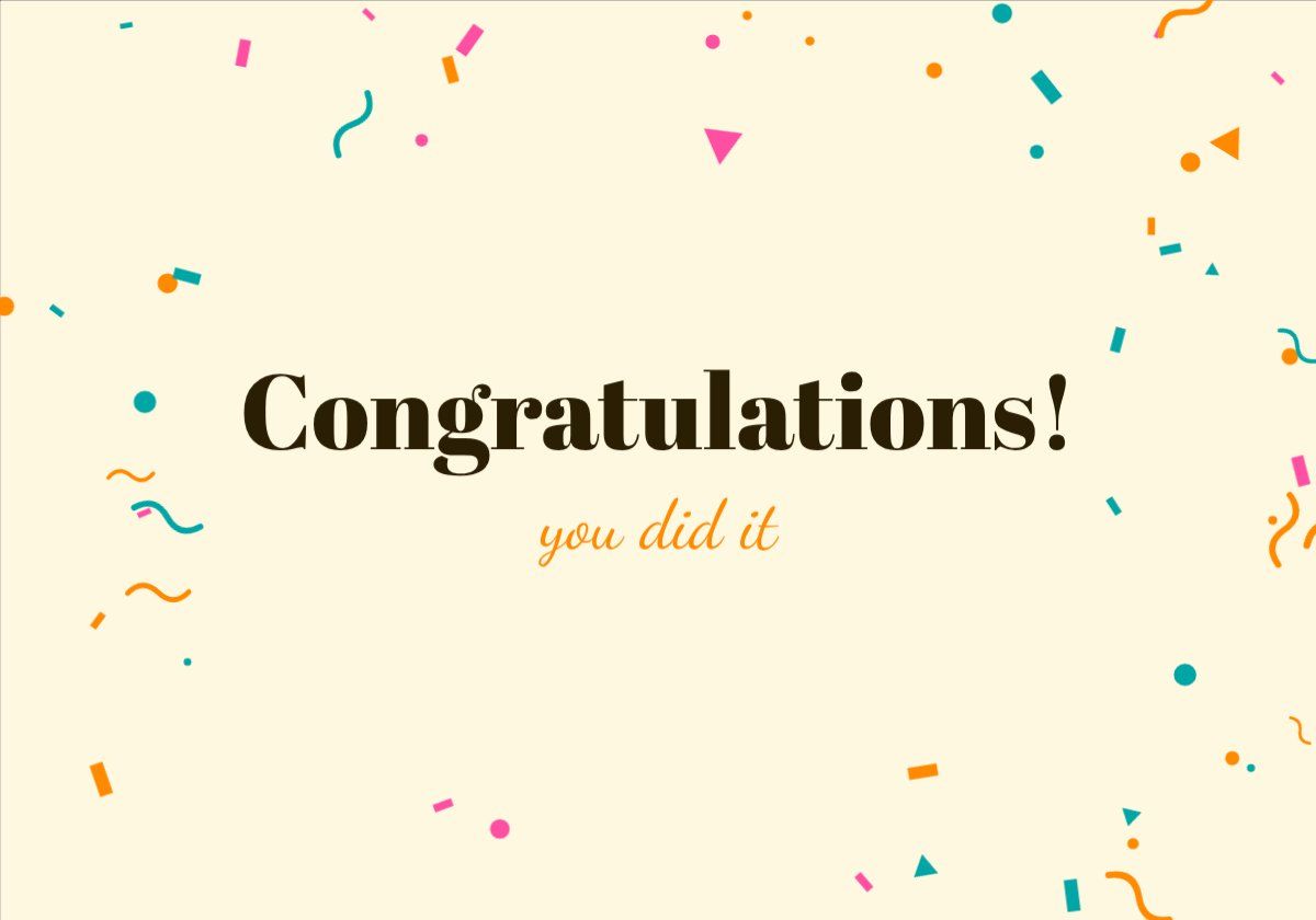 Congratulations Confetti Card — editable cards template