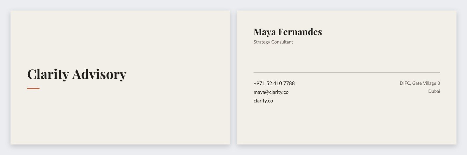 Consultant Minimal Card — editable business template