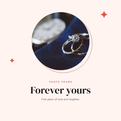 Coral Circle Frame Forever yours template