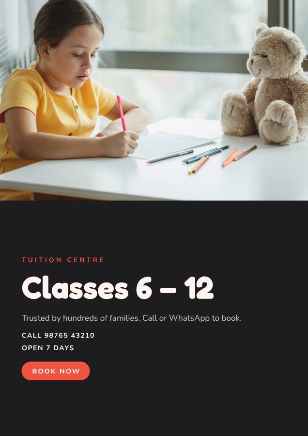 Coral Classes 6 – 12 Tuition centre Flyer A4 — editable business template