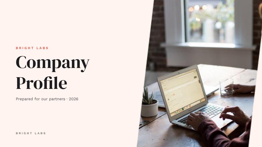 Coral Company Profile Presentation Minimal — editable business template