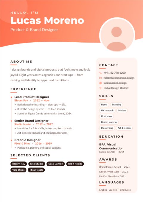 Coral Creative Resume
