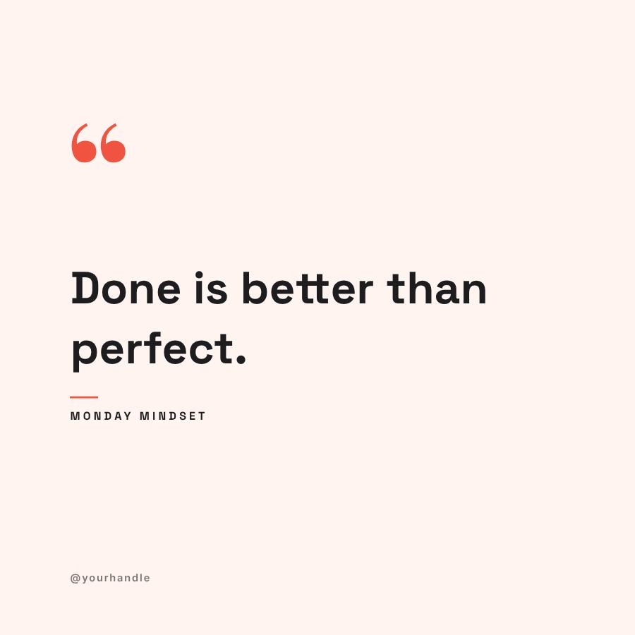 Coral Done is better Quote Post — editable social media template