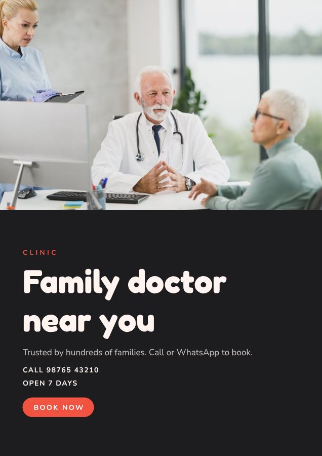 Coral Family doctor near you Clinic Flyer A4 — editable business template