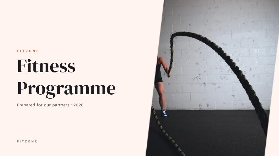 Coral Fitness Programme Presentation Minimal — editable business template