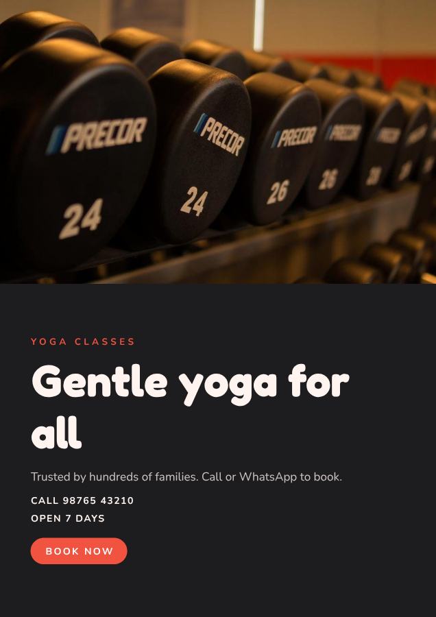 Coral Gentle yoga for all Yoga classes Flyer A4 — editable business template
