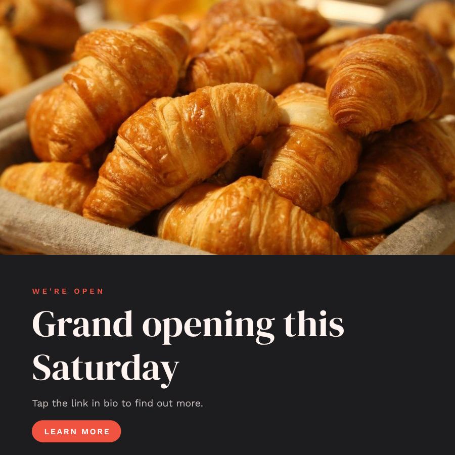 Coral Grand opening this Saturday Announcement Post — editable social media template