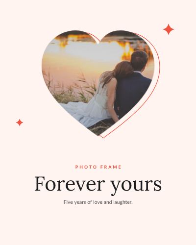 Coral Heart Frame Forever yours template