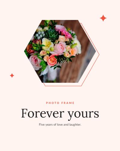 Coral Hexagon Frame Forever yours template