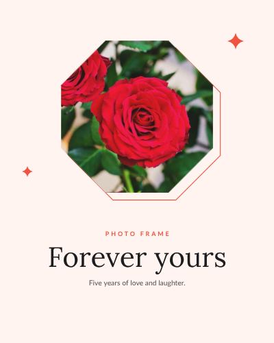Coral Octagon Frame Forever yours template