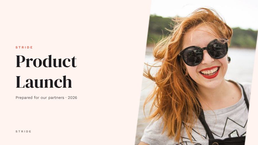 Coral Product Launch Presentation Minimal — editable business template