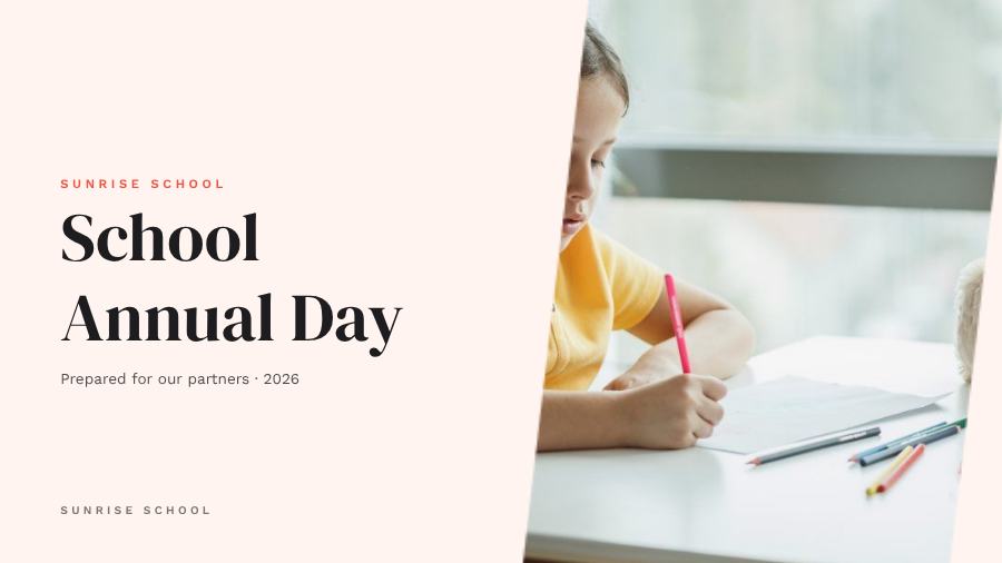 Coral School Annual Day Presentation Minimal — editable business template