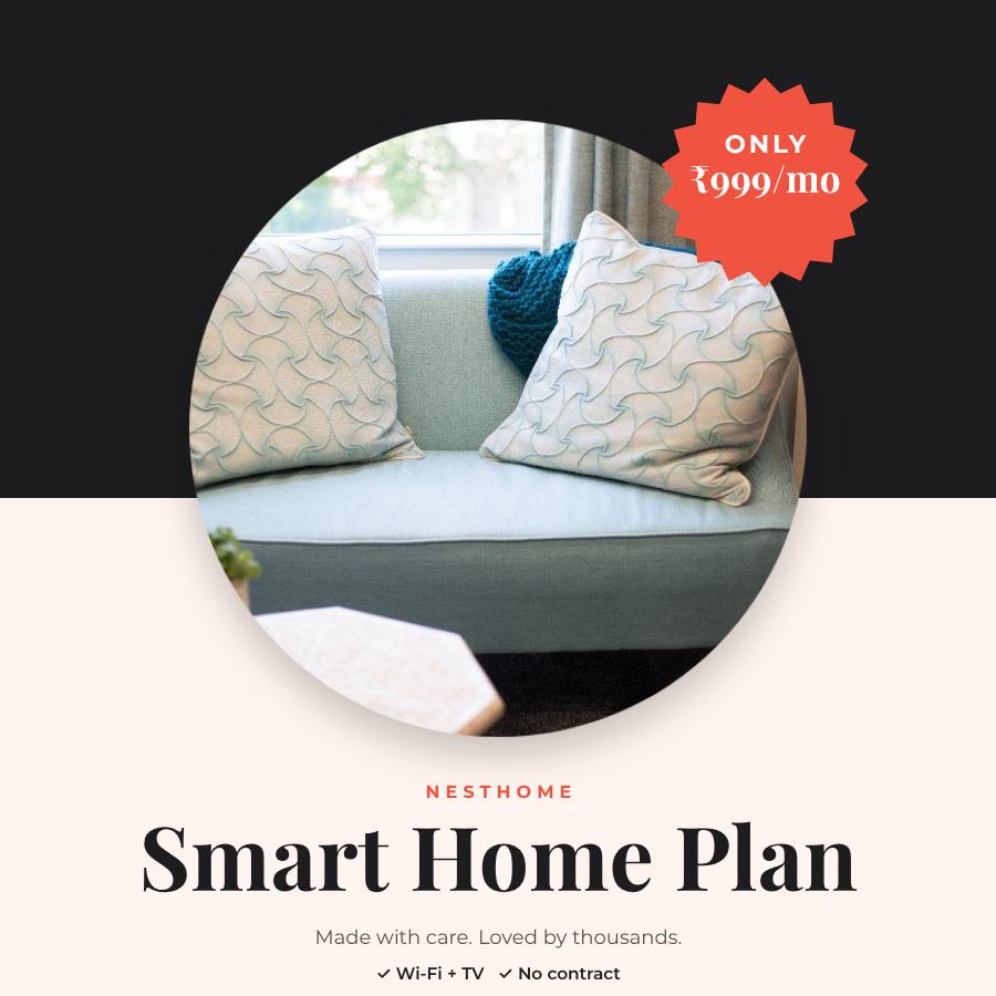 Coral Smart Home Plan Product Ad — editable marketing template