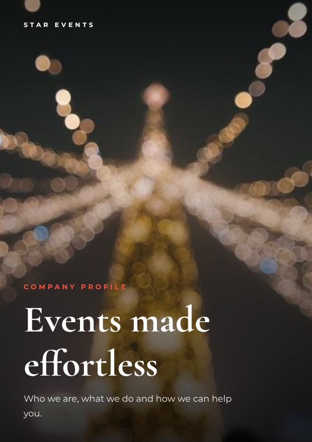 Coral Star Events Brochure Elegant — editable business template