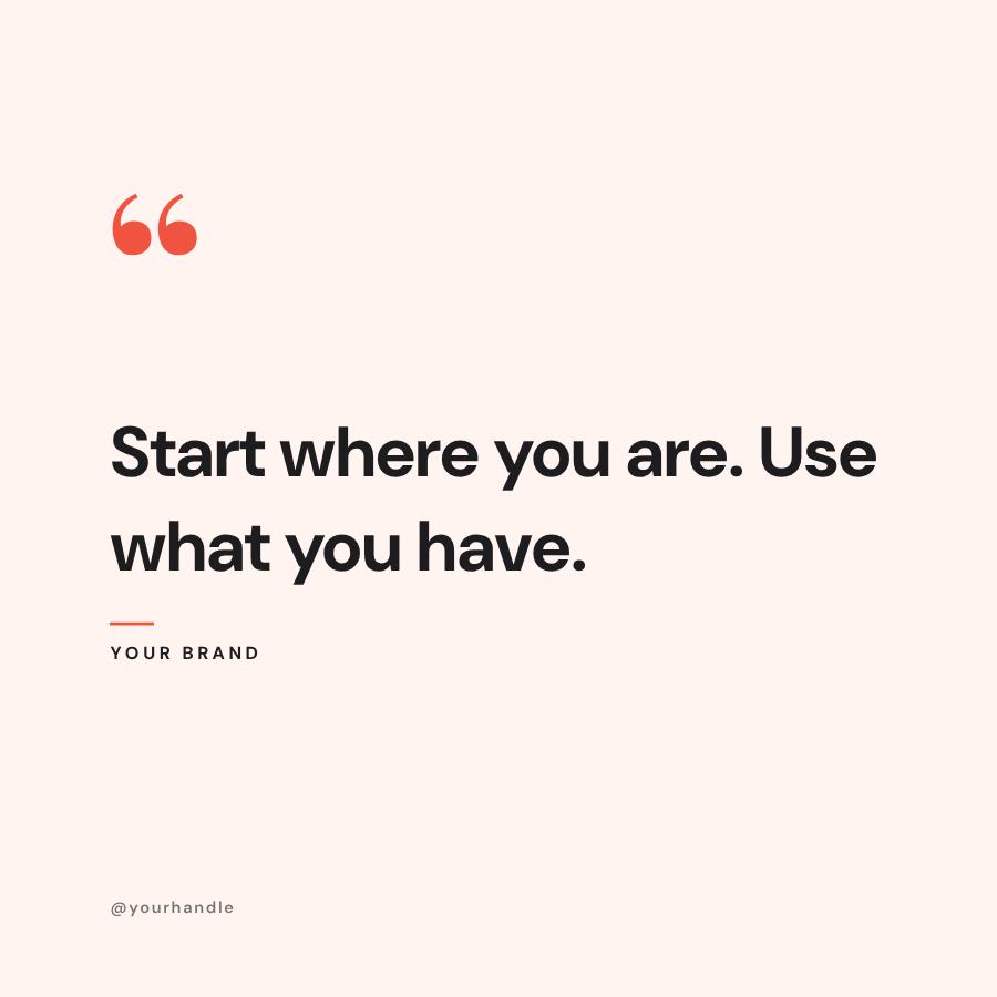 Coral Start where you Quote Post — editable social media template
