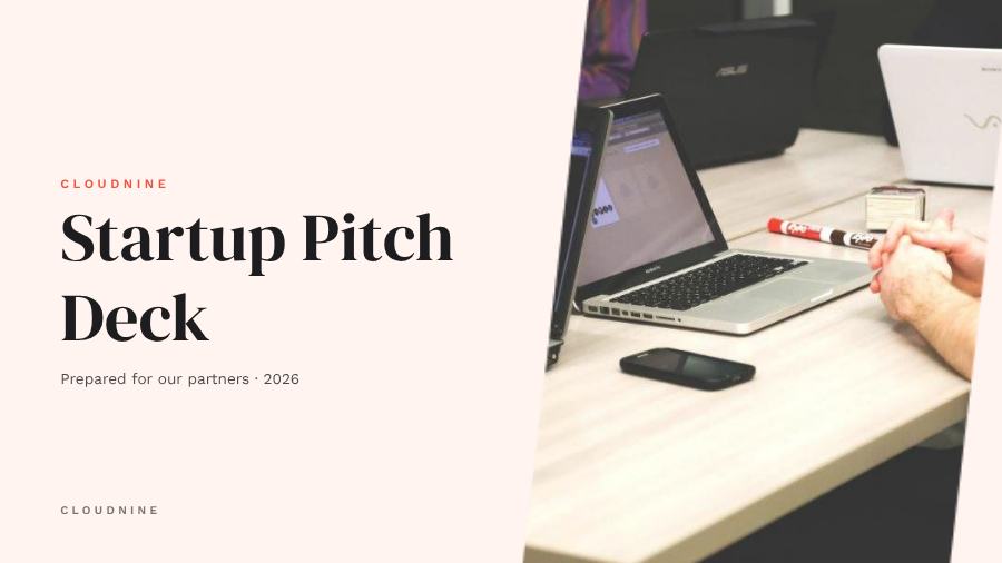 Coral Startup Pitch Deck Presentation Minimal — editable business template